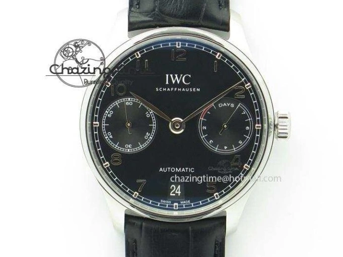 MIROTIME 0408 Original Portuguese IW358304 ZF 1:1 Best Edition SS White Dial RG Markers on Leather Strap A 7077
